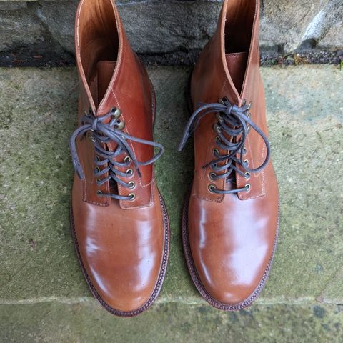 Grant Stone Edward Boot in Horween Honey Glazed Shell Cordovan