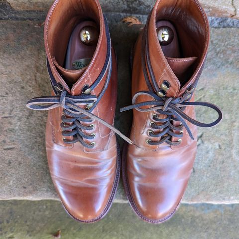 Grant Stone Edward Boot in Horween Honey Glazed Shell Cordovan