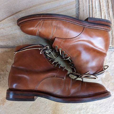 Grant Stone Edward Boot in Horween Honey Glazed Shell Cordovan