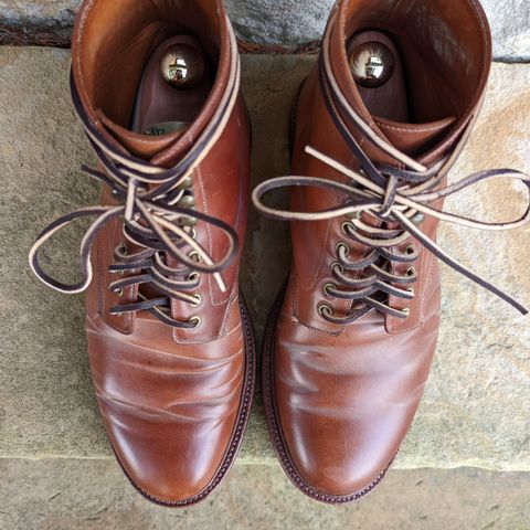 Grant Stone Edward Boot in Horween Honey Glazed Shell Cordovan