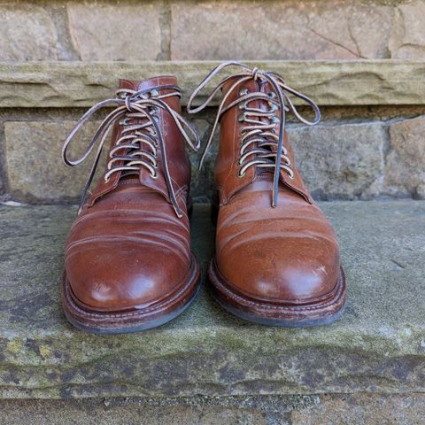 Grant Stone Edward Boot in Horween Honey Glazed Shell Cordovan