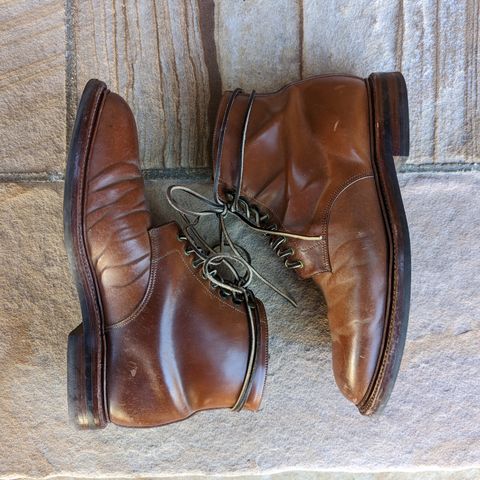 Grant Stone Edward Boot in Horween Honey Glazed Shell Cordovan