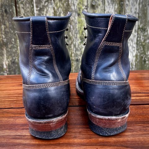 View photo of Quan Shoemaker Unlisted Model in Maryam Black Horsebutt