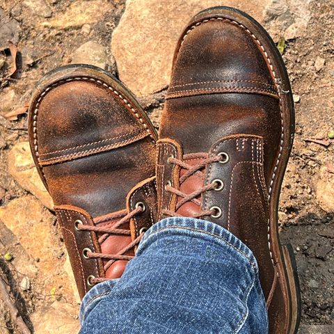 View photo of Truman Service Boot in Horween Java Waxed Flesh