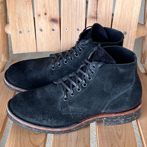 Viberg Boondocker in Horween Charcoal Chamois Roughout