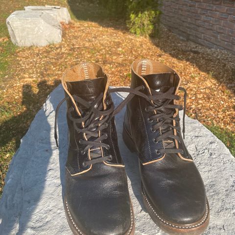 View photo of John Lofgren M-43 Service Shoes in Shinki Black Teacore Horsebutt