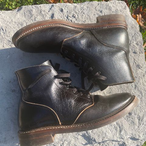 View photo of John Lofgren M-43 Service Shoes in Shinki Black Teacore Horsebutt