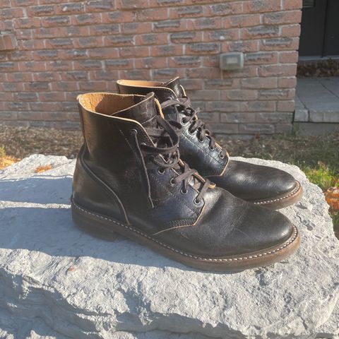 View photo of John Lofgren M-43 Service Shoes in Shinki Black Teacore Horsebutt