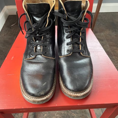 View photo of John Lofgren M-43 Service Shoes in Shinki Black Teacore Horsebutt