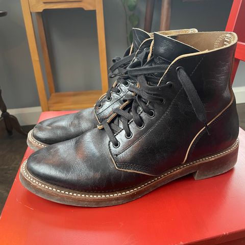 View photo of John Lofgren M-43 Service Shoes in Shinki Black Teacore Horsebutt