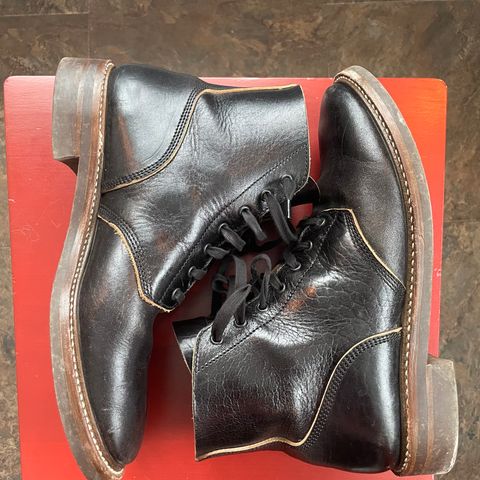 View photo of John Lofgren M-43 Service Shoes in Shinki Black Teacore Horsebutt