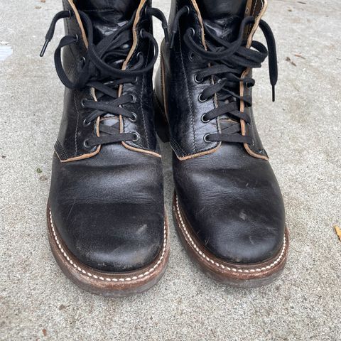 View photo of John Lofgren M-43 Service Shoes in Shinki Black Teacore Horsebutt