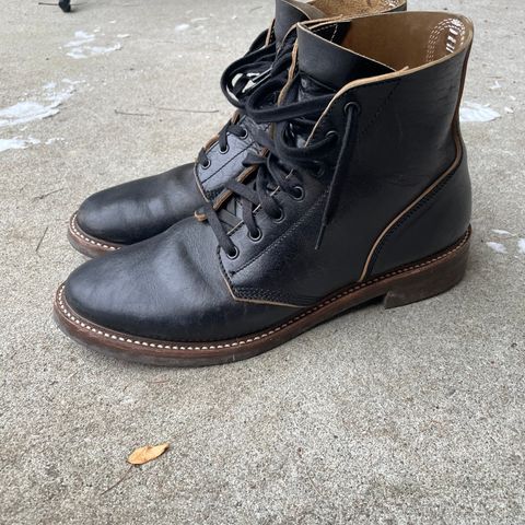 View photo of John Lofgren M-43 Service Shoes in Shinki Black Teacore Horsebutt