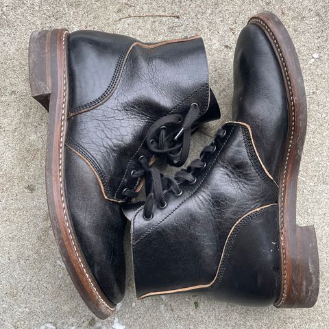 View photo of John Lofgren M-43 Service Shoes in Shinki Black Teacore Horsebutt