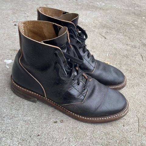 View photo of John Lofgren M-43 Service Shoes in Shinki Black Teacore Horsebutt