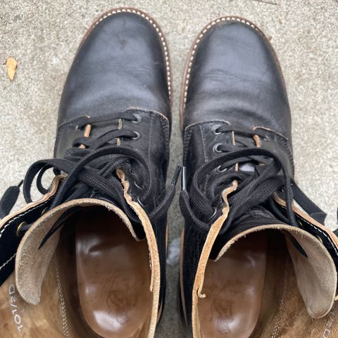 View photo of John Lofgren M-43 Service Shoes in Shinki Black Teacore Horsebutt