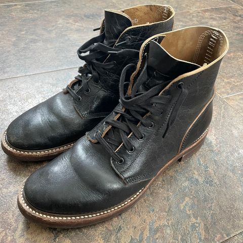 View photo of John Lofgren M-43 Service Shoes in Shinki Black Teacore Horsebutt