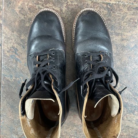 View photo of John Lofgren M-43 Service Shoes in Shinki Black Teacore Horsebutt