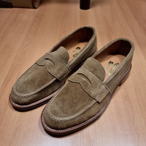Alden Leisure Handsewn Penny Loafer in Snuff Suede