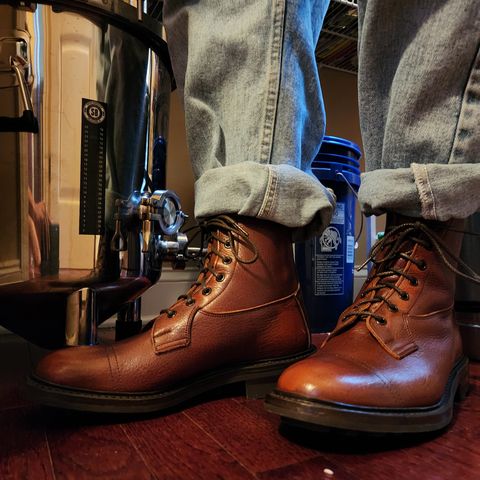 Tricker's Grassmere Country Boot in C.F. Stead Caramel Kudu Classic