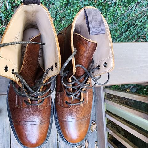 Tricker's Grassmere Country Boot in C.F. Stead Caramel Kudu Classic