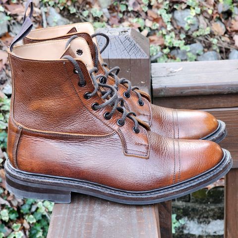 Tricker's Grassmere Country Boot in C.F. Stead Caramel Kudu Classic