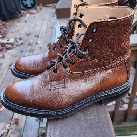 Tricker's Grassmere Country Boot in C.F. Stead Caramel Kudu Classic