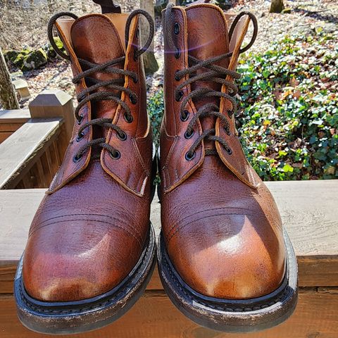 Tricker's Grassmere Country Boot in C.F. Stead Caramel Kudu Classic