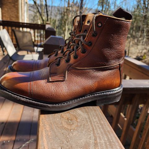 Tricker's Grassmere Country Boot in C.F. Stead Caramel Kudu Classic