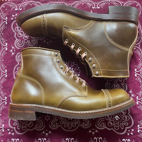 John Lofgren Combat Boots in Horween Olive Chromexcel