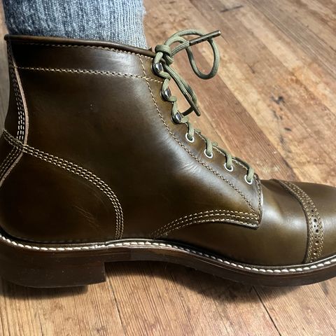 John Lofgren Combat Boots in Horween Olive Chromexcel