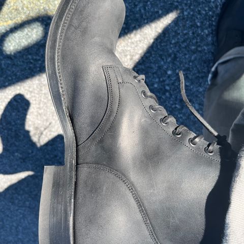 Viberg Service Boot in C.F. Stead Black Waxy Commander Suede