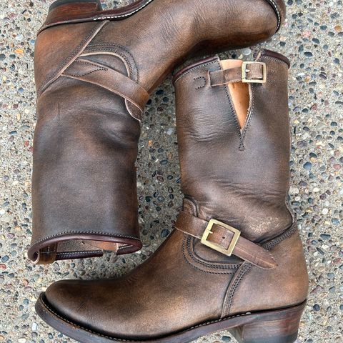 View photo of Unsung U 22-2 Engineer Boot in Wickett & Craig Natural Veg Tan