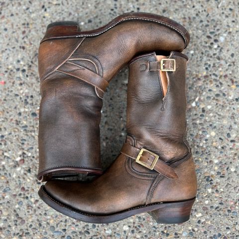 View photo of Unsung U 22-2 Engineer Boot in Wickett & Craig Natural Veg Tan