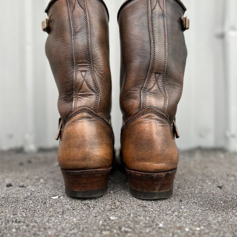 View photo of Unsung U 22-2 Engineer Boot in Wickett & Craig Natural Veg Tan