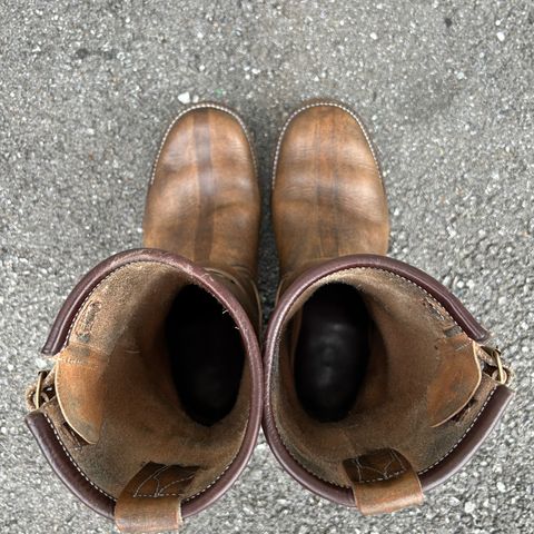 View photo of Unsung U 22-2 Engineer Boot in Wickett & Craig Natural Veg Tan