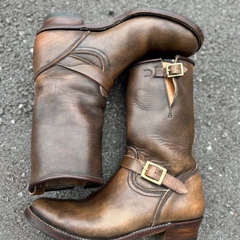 View photo of Unsung U 22-2 Engineer Boot in Wickett & Craig Natural Veg Tan