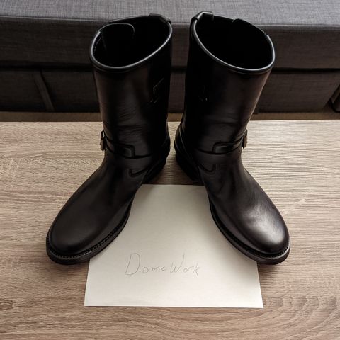 Addict Boots AB-01 Engineer Boots in Black Dye-Finished Horsehide