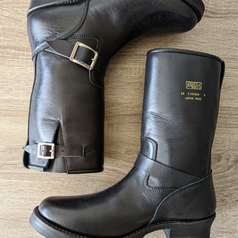 Addict Boots AB-01 Engineer Boots in Black Dye-Finished Horsehide