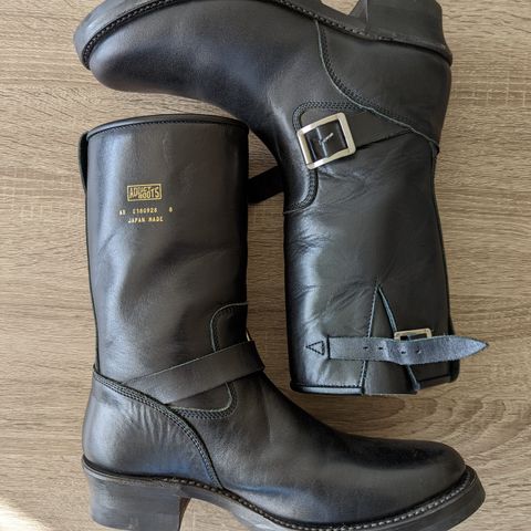 Addict Boots AB-01 Engineer Boots in Black Dye-Finished Horsehide