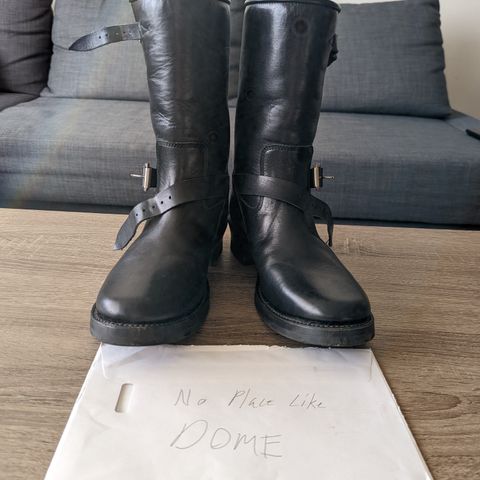 Addict Boots AB-01 Engineer Boots in Black Dye-Finished Horsehide
