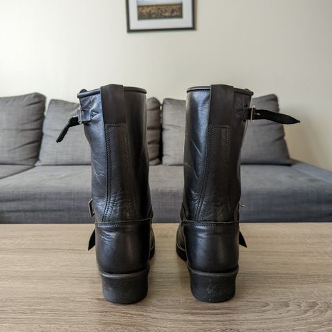 Search result thumbnail of Addict Boots AB-01 Engineer Boots in Black Dye-Finished Horsehide