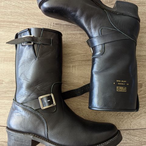 Addict Boots AB-01 Engineer Boots in Black Dye-Finished Horsehide
