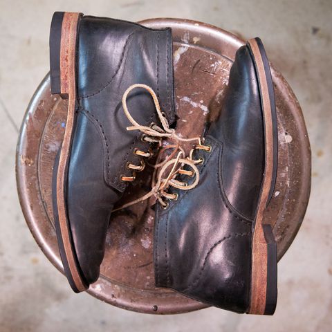 View photo of Self-Made Service Boot in Horween Black Nantucket