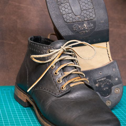 View photo of Self-Made Service Boot in Horween Black Nantucket