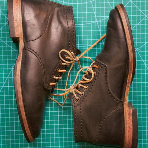 View photo of Self-Made Service Boot in Horween Black Nantucket