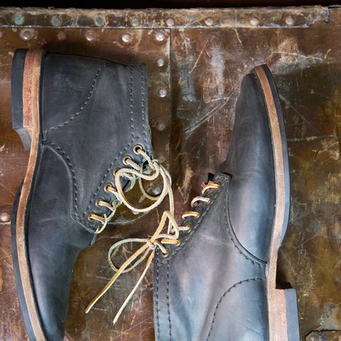 View photo of Self-Made Service Boot in Horween Black Nantucket