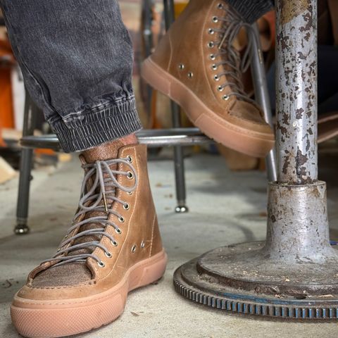 BHHB Railtown Sneaker Boot in Horween Natural Wax Flesh Backside