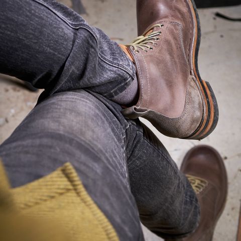 View photo of BHHB 7 Hole Standard in Horween Steel Predator & Horween Toasted Tan Dublin