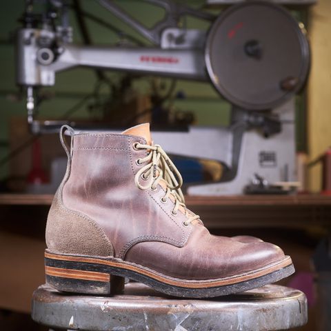 View photo of BHHB 7 Hole Standard in Horween Steel Predator & Horween Toasted Tan Dublin